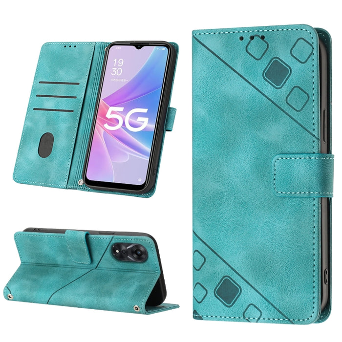 Estuche para teléfono de cuero en relieve con tacto de piel, For OPPO Reno6 5G, For OPPO A9 2020 / A5 2020 / A11X, For OPPO A16 / A54S, For OPPO A16K, For OPPO A57 5G 2022 / Realme V23 / Narzo 50 5G / A77 5G / K10 5G Global / A57 4G / V23i             ...