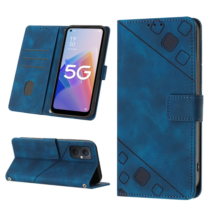 Estuche para teléfono de cuero en relieve con tacto de piel, For OPPO Reno6 5G, For OPPO A9 2020 / A5 2020 / A11X, For OPPO A16 / A54S, For OPPO A16K, For OPPO A57 5G 2022 / Realme V23 / Narzo 50 5G / A77 5G / K10 5G Global / A57 4G / V23i             ...