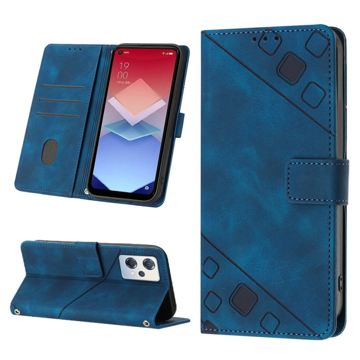 Estuche para teléfono de cuero en relieve con tacto de piel, For OPPO Reno6 5G, For OPPO A9 2020 / A5 2020 / A11X, For OPPO A16 / A54S, For OPPO A16K, For OPPO A57 5G 2022 / Realme V23 / Narzo 50 5G / A77 5G / K10 5G Global / A57 4G / V23i             ...