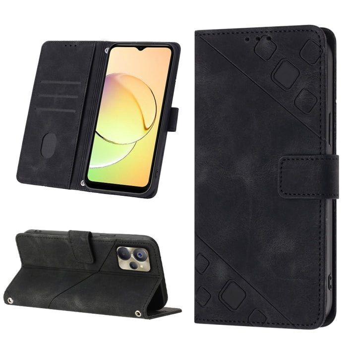 Estuche para teléfono de cuero en relieve con tacto de piel, For OPPO Reno6 5G, For OPPO A9 2020 / A5 2020 / A11X, For OPPO A16 / A54S, For OPPO A16K, For OPPO A57 5G 2022 / Realme V23 / Narzo 50 5G / A77 5G / K10 5G Global / A57 4G / V23i             ...
