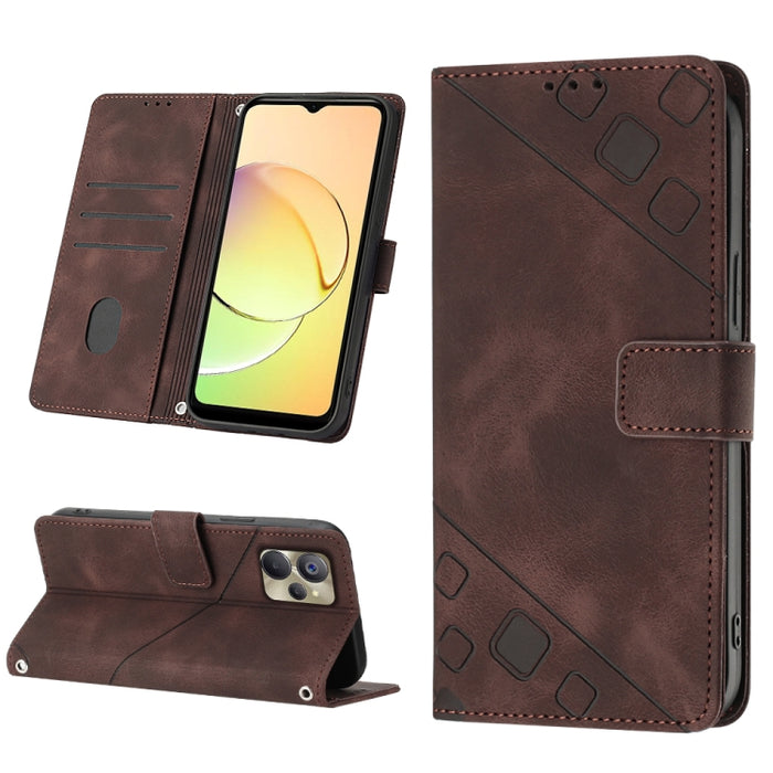 Estuche para teléfono de cuero en relieve con tacto de piel, For OPPO Reno6 5G, For OPPO A9 2020 / A5 2020 / A11X, For OPPO A16 / A54S, For OPPO A16K, For OPPO A57 5G 2022 / Realme V23 / Narzo 50 5G / A77 5G / K10 5G Global / A57 4G / V23i             ...