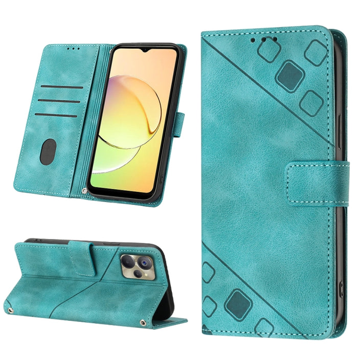 Estuche para teléfono de cuero en relieve con tacto de piel, For OPPO Reno6 5G, For OPPO A9 2020 / A5 2020 / A11X, For OPPO A16 / A54S, For OPPO A16K, For OPPO A57 5G 2022 / Realme V23 / Narzo 50 5G / A77 5G / K10 5G Global / A57 4G / V23i             ...