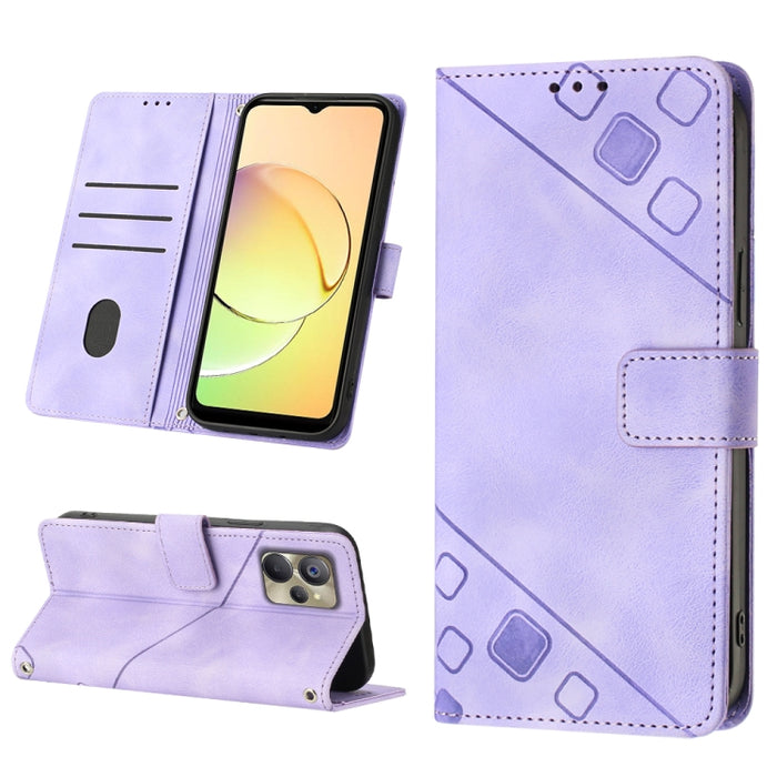 Estuche para teléfono de cuero en relieve con tacto de piel, For OPPO Reno6 5G, For OPPO A9 2020 / A5 2020 / A11X, For OPPO A16 / A54S, For OPPO A16K, For OPPO A57 5G 2022 / Realme V23 / Narzo 50 5G / A77 5G / K10 5G Global / A57 4G / V23i             ...