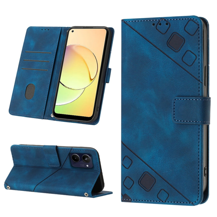 Estuche para teléfono de cuero en relieve con tacto de piel, For OPPO Reno6 5G, For OPPO A9 2020 / A5 2020 / A11X, For OPPO A16 / A54S, For OPPO A16K, For OPPO A57 5G 2022 / Realme V23 / Narzo 50 5G / A77 5G / K10 5G Global / A57 4G / V23i             ...