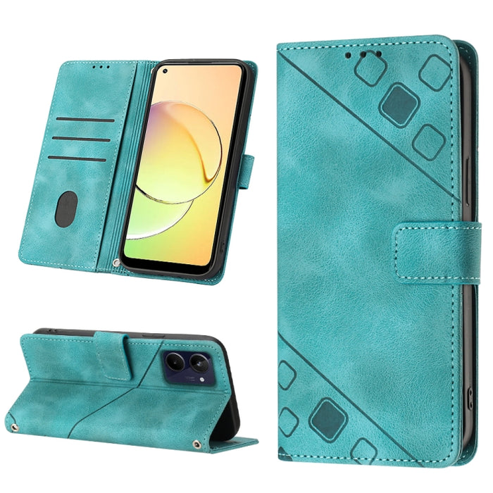 Estuche para teléfono de cuero en relieve con tacto de piel, For OPPO Reno6 5G, For OPPO A9 2020 / A5 2020 / A11X, For OPPO A16 / A54S, For OPPO A16K, For OPPO A57 5G 2022 / Realme V23 / Narzo 50 5G / A77 5G / K10 5G Global / A57 4G / V23i             ...