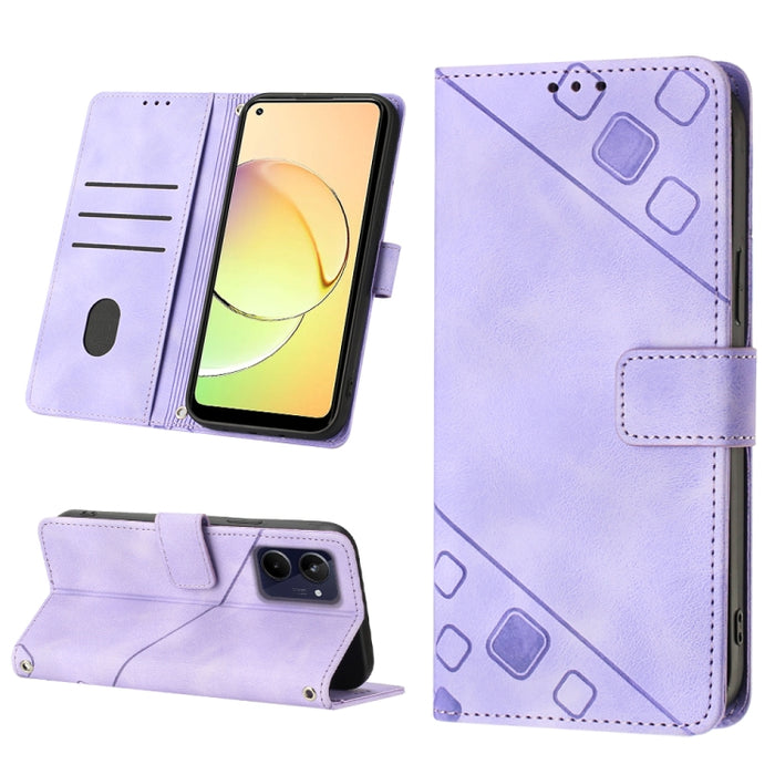 Estuche para teléfono de cuero en relieve con tacto de piel, For OPPO Reno6 5G, For OPPO A9 2020 / A5 2020 / A11X, For OPPO A16 / A54S, For OPPO A16K, For OPPO A57 5G 2022 / Realme V23 / Narzo 50 5G / A77 5G / K10 5G Global / A57 4G / V23i             ...