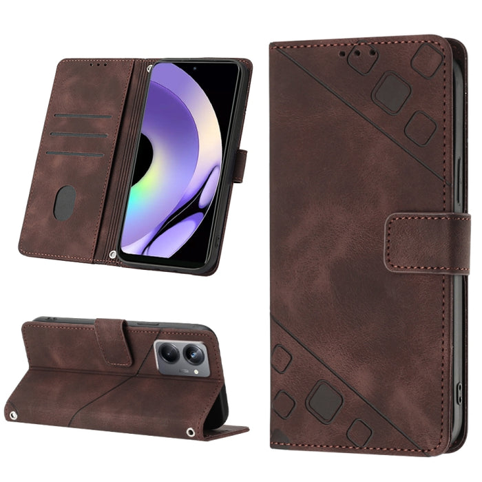 Estuche para teléfono de cuero en relieve con tacto de piel, For OPPO Reno6 5G, For OPPO A9 2020 / A5 2020 / A11X, For OPPO A16 / A54S, For OPPO A16K, For OPPO A57 5G 2022 / Realme V23 / Narzo 50 5G / A77 5G / K10 5G Global / A57 4G / V23i             ...