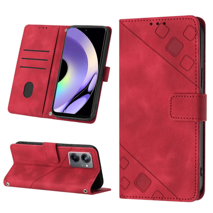 Estuche para teléfono de cuero en relieve con tacto de piel, For OPPO Reno6 5G, For OPPO A9 2020 / A5 2020 / A11X, For OPPO A16 / A54S, For OPPO A16K, For OPPO A57 5G 2022 / Realme V23 / Narzo 50 5G / A77 5G / K10 5G Global / A57 4G / V23i             ...