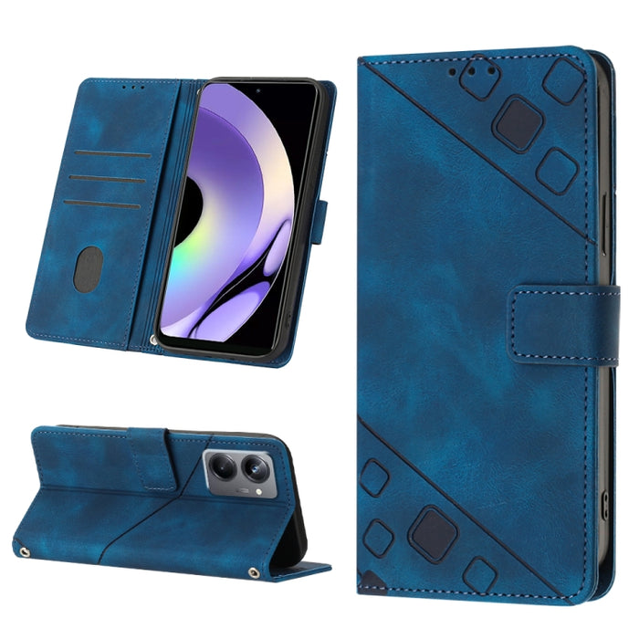 Estuche para teléfono de cuero en relieve con tacto de piel, For OPPO Reno6 5G, For OPPO A9 2020 / A5 2020 / A11X, For OPPO A16 / A54S, For OPPO A16K, For OPPO A57 5G 2022 / Realme V23 / Narzo 50 5G / A77 5G / K10 5G Global / A57 4G / V23i             ...
