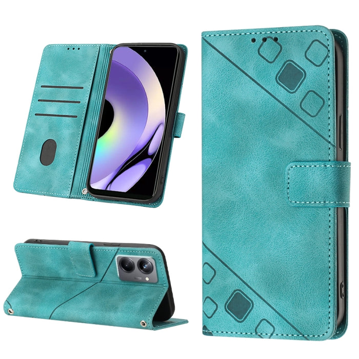 Estuche para teléfono de cuero en relieve con tacto de piel, For OPPO Reno6 5G, For OPPO A9 2020 / A5 2020 / A11X, For OPPO A16 / A54S, For OPPO A16K, For OPPO A57 5G 2022 / Realme V23 / Narzo 50 5G / A77 5G / K10 5G Global / A57 4G / V23i             ...
