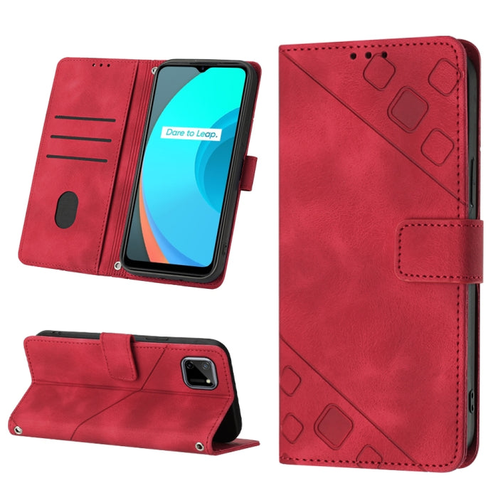 Estuche para teléfono de cuero en relieve con tacto de piel, For OPPO Reno6 5G, For OPPO A9 2020 / A5 2020 / A11X, For OPPO A16 / A54S, For OPPO A16K, For OPPO A57 5G 2022 / Realme V23 / Narzo 50 5G / A77 5G / K10 5G Global / A57 4G / V23i             ...