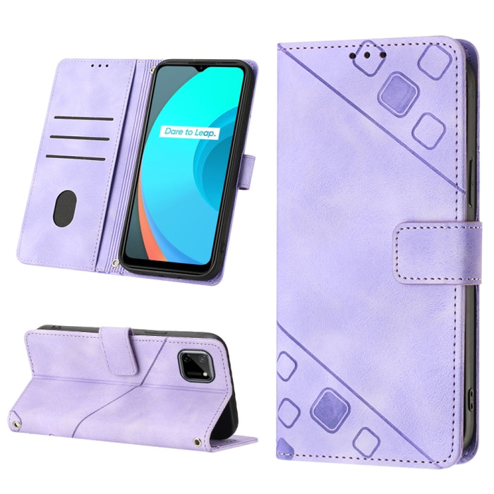 Estuche para teléfono de cuero en relieve con tacto de piel, For OPPO Reno6 5G, For OPPO A9 2020 / A5 2020 / A11X, For OPPO A16 / A54S, For OPPO A16K, For OPPO A57 5G 2022 / Realme V23 / Narzo 50 5G / A77 5G / K10 5G Global / A57 4G / V23i             ...
