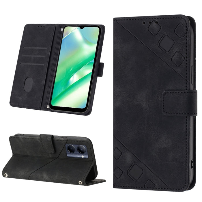 Estuche para teléfono de cuero en relieve con tacto de piel, For OPPO Reno6 5G, For OPPO A9 2020 / A5 2020 / A11X, For OPPO A16 / A54S, For OPPO A16K, For OPPO A57 5G 2022 / Realme V23 / Narzo 50 5G / A77 5G / K10 5G Global / A57 4G / V23i             ...