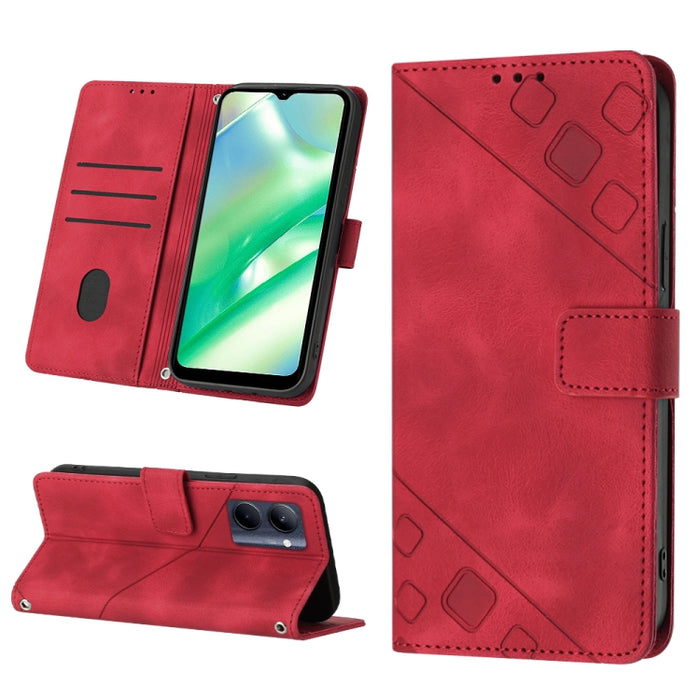 Estuche para teléfono de cuero en relieve con tacto de piel, For OPPO Reno6 5G, For OPPO A9 2020 / A5 2020 / A11X, For OPPO A16 / A54S, For OPPO A16K, For OPPO A57 5G 2022 / Realme V23 / Narzo 50 5G / A77 5G / K10 5G Global / A57 4G / V23i             ...