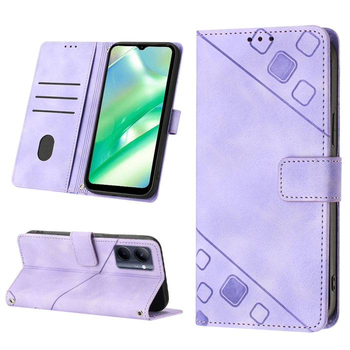 Estuche para teléfono de cuero en relieve con tacto de piel, For OPPO Reno6 5G, For OPPO A9 2020 / A5 2020 / A11X, For OPPO A16 / A54S, For OPPO A16K, For OPPO A57 5G 2022 / Realme V23 / Narzo 50 5G / A77 5G / K10 5G Global / A57 4G / V23i             ...