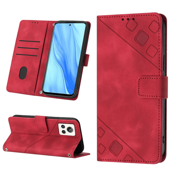 Estuche para teléfono de cuero en relieve con tacto de piel, For OPPO Reno6 5G, For OPPO A9 2020 / A5 2020 / A11X, For OPPO A16 / A54S, For OPPO A16K, For OPPO A57 5G 2022 / Realme V23 / Narzo 50 5G / A77 5G / K10 5G Global / A57 4G / V23i             ...