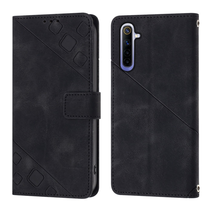 Estuche para teléfono de cuero en relieve con tacto de piel, For Realme 6, For Realme 6 Pro, For OPPO Reno5 A, For OPPO Reno9 Pro+, For OPPO Reno4, For OPPO Reno5 4G / Reno5 5G, For OPPO Reno6 4G, For OPPO Reno8 T 5G/A1 Pro 5G Global                   ...