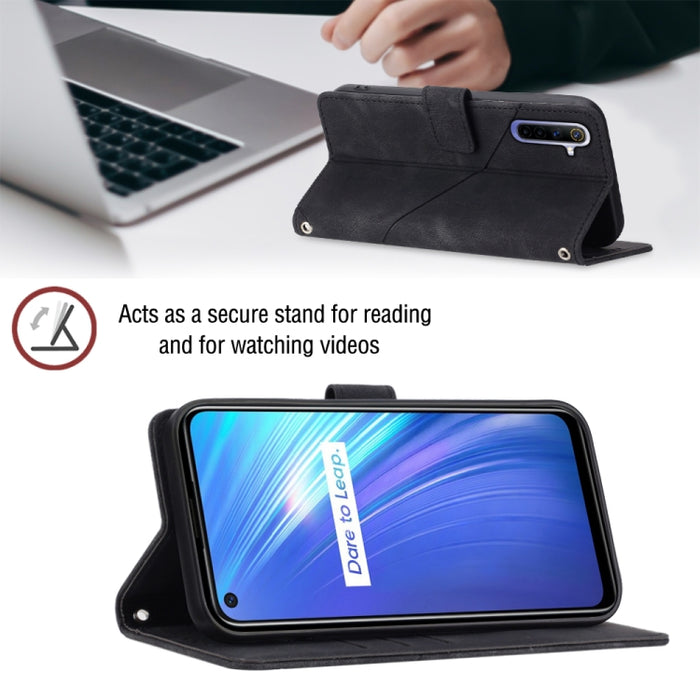 Estuche para teléfono de cuero en relieve con tacto de piel, For Realme 6, For Realme 6 Pro, For OPPO Reno5 A, For OPPO Reno9 Pro+, For OPPO Reno4, For OPPO Reno5 4G / Reno5 5G, For OPPO Reno6 4G, For OPPO Reno8 T 5G/A1 Pro 5G Global                   ...
