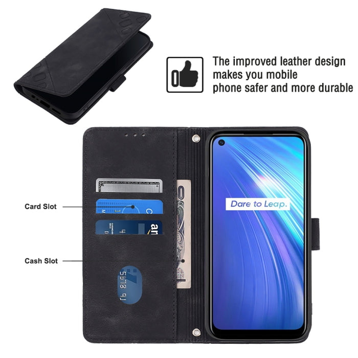 Estuche para teléfono de cuero en relieve con tacto de piel, For Realme 6, For Realme 6 Pro, For OPPO Reno5 A, For OPPO Reno9 Pro+, For OPPO Reno4, For OPPO Reno5 4G / Reno5 5G, For OPPO Reno6 4G, For OPPO Reno8 T 5G/A1 Pro 5G Global                   ...