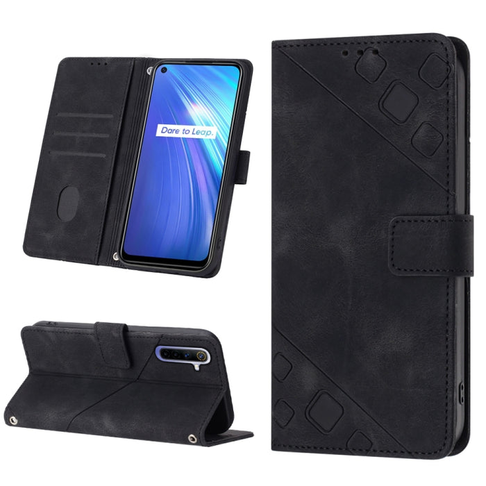 Estuche para teléfono de cuero en relieve con tacto de piel, For Realme 6, For Realme 6 Pro, For OPPO Reno5 A, For OPPO Reno9 Pro+, For OPPO Reno4, For OPPO Reno5 4G / Reno5 5G, For OPPO Reno6 4G, For OPPO Reno8 T 5G/A1 Pro 5G Global                   ...