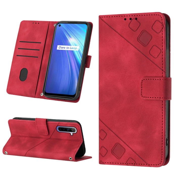 Estuche para teléfono de cuero en relieve con tacto de piel, For Realme 6, For Realme 6 Pro, For OPPO Reno5 A, For OPPO Reno9 Pro+, For OPPO Reno4, For OPPO Reno5 4G / Reno5 5G, For OPPO Reno6 4G, For OPPO Reno8 T 5G/A1 Pro 5G Global                   ...