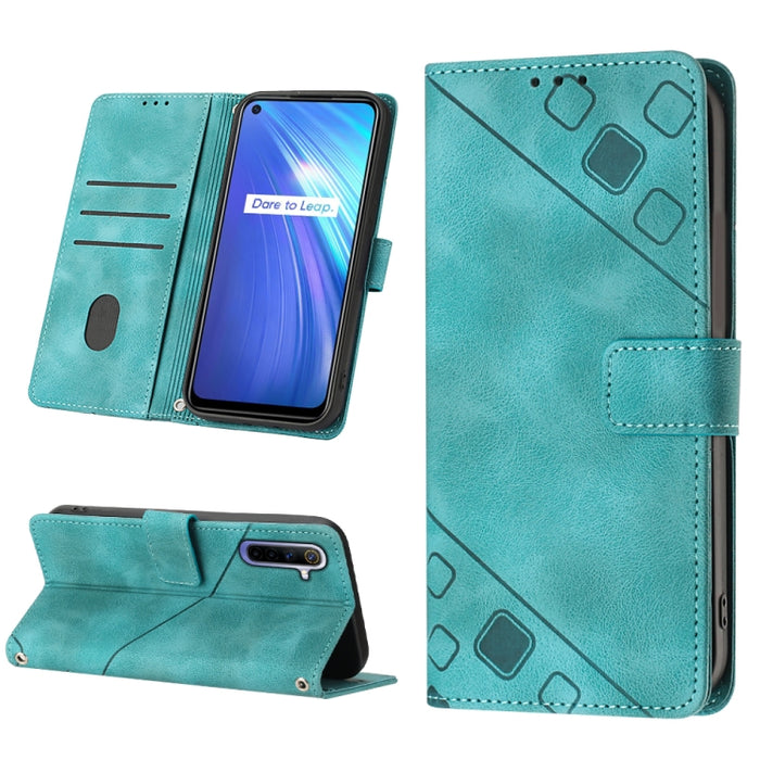 Estuche para teléfono de cuero en relieve con tacto de piel, For Realme 6, For Realme 6 Pro, For OPPO Reno5 A, For OPPO Reno9 Pro+, For OPPO Reno4, For OPPO Reno5 4G / Reno5 5G, For OPPO Reno6 4G, For OPPO Reno8 T 5G/A1 Pro 5G Global                   ...