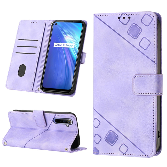 Estuche para teléfono de cuero en relieve con tacto de piel, For Realme 6, For Realme 6 Pro, For OPPO Reno5 A, For OPPO Reno9 Pro+, For OPPO Reno4, For OPPO Reno5 4G / Reno5 5G, For OPPO Reno6 4G, For OPPO Reno8 T 5G/A1 Pro 5G Global                   ...