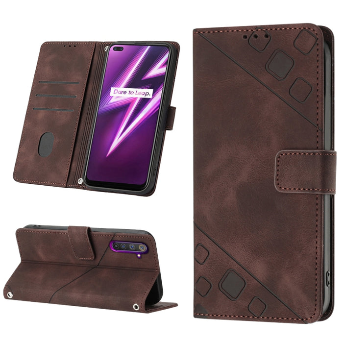 Estuche para teléfono de cuero en relieve con tacto de piel, For Realme 6, For Realme 6 Pro, For OPPO Reno5 A, For OPPO Reno9 Pro+, For OPPO Reno4, For OPPO Reno5 4G / Reno5 5G, For OPPO Reno6 4G, For OPPO Reno8 T 5G/A1 Pro 5G Global                   ...