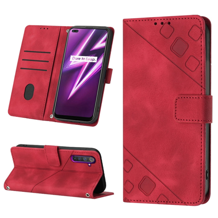 Estuche para teléfono de cuero en relieve con tacto de piel, For Realme 6, For Realme 6 Pro, For OPPO Reno5 A, For OPPO Reno9 Pro+, For OPPO Reno4, For OPPO Reno5 4G / Reno5 5G, For OPPO Reno6 4G, For OPPO Reno8 T 5G/A1 Pro 5G Global                   ...