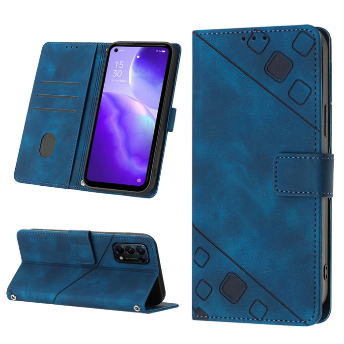 Estuche para teléfono de cuero en relieve con tacto de piel, For Realme 6, For Realme 6 Pro, For OPPO Reno5 A, For OPPO Reno9 Pro+, For OPPO Reno4, For OPPO Reno5 4G / Reno5 5G, For OPPO Reno6 4G, For OPPO Reno8 T 5G/A1 Pro 5G Global                   ...
