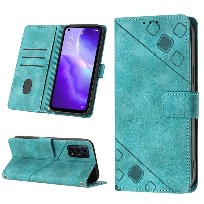 Estuche para teléfono de cuero en relieve con tacto de piel, For Realme 6, For Realme 6 Pro, For OPPO Reno5 A, For OPPO Reno9 Pro+, For OPPO Reno4, For OPPO Reno5 4G / Reno5 5G, For OPPO Reno6 4G, For OPPO Reno8 T 5G/A1 Pro 5G Global                   ...