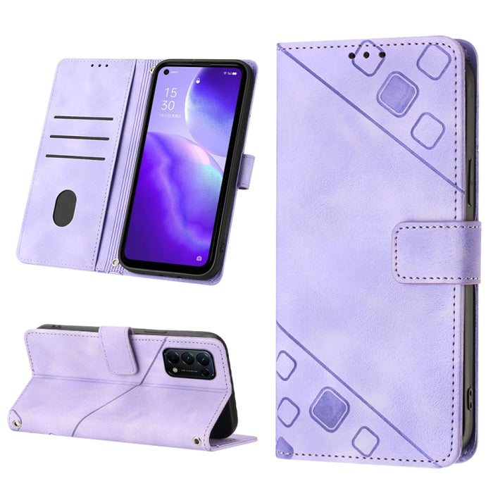 Estuche para teléfono de cuero en relieve con tacto de piel, For Realme 6, For Realme 6 Pro, For OPPO Reno5 A, For OPPO Reno9 Pro+, For OPPO Reno4, For OPPO Reno5 4G / Reno5 5G, For OPPO Reno6 4G, For OPPO Reno8 T 5G/A1 Pro 5G Global                   ...