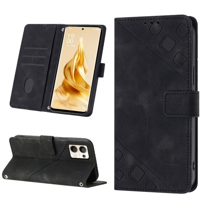 Estuche para teléfono de cuero en relieve con tacto de piel, For Realme 6, For Realme 6 Pro, For OPPO Reno5 A, For OPPO Reno9 Pro+, For OPPO Reno4, For OPPO Reno5 4G / Reno5 5G, For OPPO Reno6 4G, For OPPO Reno8 T 5G/A1 Pro 5G Global                   ...