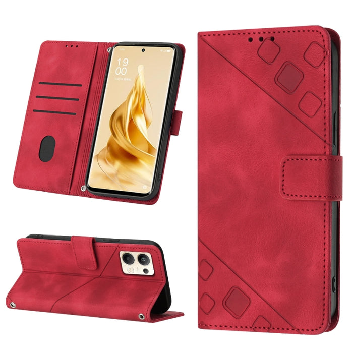 Estuche para teléfono de cuero en relieve con tacto de piel, For Realme 6, For Realme 6 Pro, For OPPO Reno5 A, For OPPO Reno9 Pro+, For OPPO Reno4, For OPPO Reno5 4G / Reno5 5G, For OPPO Reno6 4G, For OPPO Reno8 T 5G/A1 Pro 5G Global                   ...