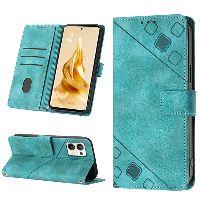 Estuche para teléfono de cuero en relieve con tacto de piel, For Realme 6, For Realme 6 Pro, For OPPO Reno5 A, For OPPO Reno9 Pro+, For OPPO Reno4, For OPPO Reno5 4G / Reno5 5G, For OPPO Reno6 4G, For OPPO Reno8 T 5G/A1 Pro 5G Global                   ...