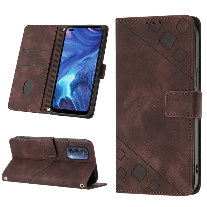 Estuche para teléfono de cuero en relieve con tacto de piel, For Realme 6, For Realme 6 Pro, For OPPO Reno5 A, For OPPO Reno9 Pro+, For OPPO Reno4, For OPPO Reno5 4G / Reno5 5G, For OPPO Reno6 4G, For OPPO Reno8 T 5G/A1 Pro 5G Global                   ...