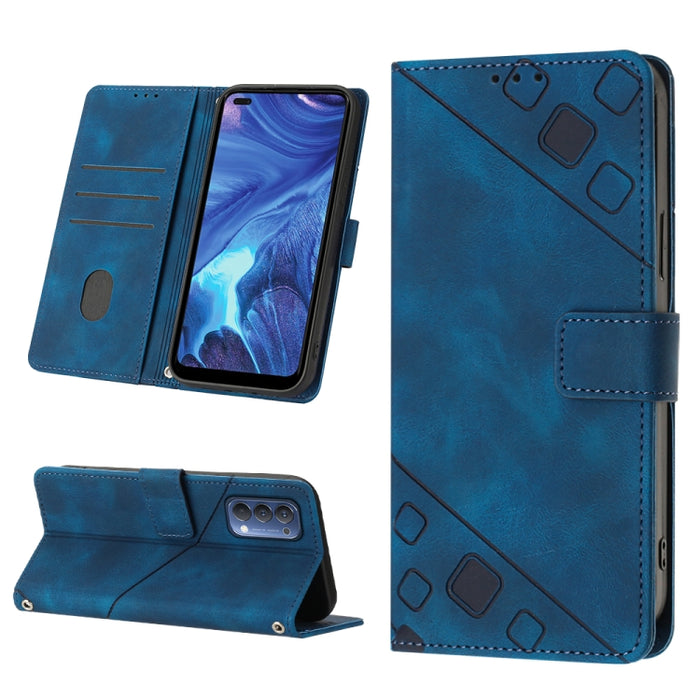 Estuche para teléfono de cuero en relieve con tacto de piel, For Realme 6, For Realme 6 Pro, For OPPO Reno5 A, For OPPO Reno9 Pro+, For OPPO Reno4, For OPPO Reno5 4G / Reno5 5G, For OPPO Reno6 4G, For OPPO Reno8 T 5G/A1 Pro 5G Global                   ...