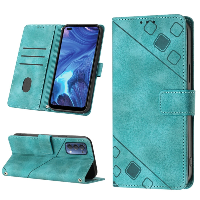 Estuche para teléfono de cuero en relieve con tacto de piel, For Realme 6, For Realme 6 Pro, For OPPO Reno5 A, For OPPO Reno9 Pro+, For OPPO Reno4, For OPPO Reno5 4G / Reno5 5G, For OPPO Reno6 4G, For OPPO Reno8 T 5G/A1 Pro 5G Global                   ...