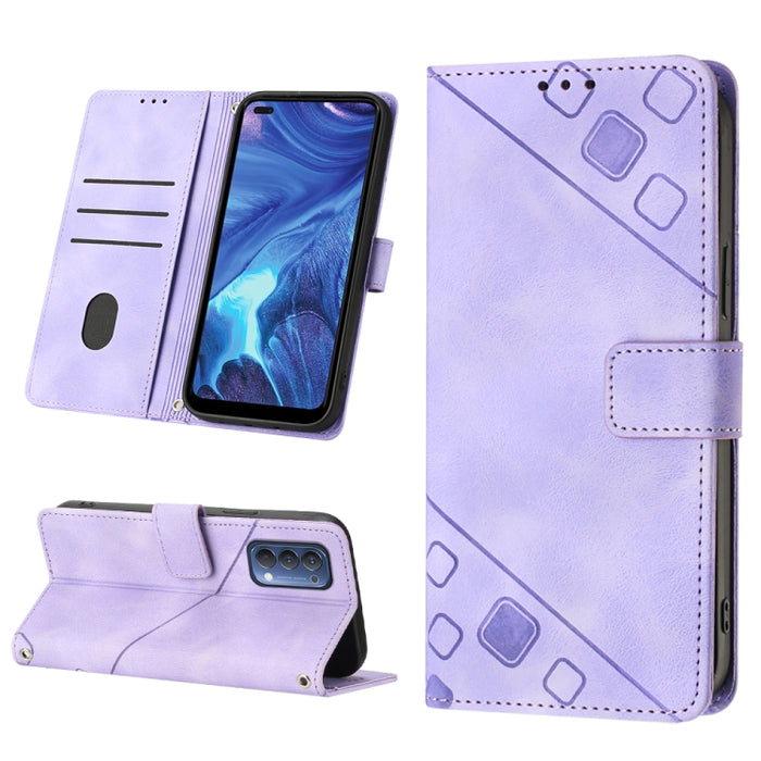 Estuche para teléfono de cuero en relieve con tacto de piel, For Realme 6, For Realme 6 Pro, For OPPO Reno5 A, For OPPO Reno9 Pro+, For OPPO Reno4, For OPPO Reno5 4G / Reno5 5G, For OPPO Reno6 4G, For OPPO Reno8 T 5G/A1 Pro 5G Global                   ...