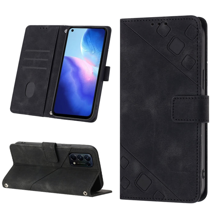 Estuche para teléfono de cuero en relieve con tacto de piel, For Realme 6, For Realme 6 Pro, For OPPO Reno5 A, For OPPO Reno9 Pro+, For OPPO Reno4, For OPPO Reno5 4G / Reno5 5G, For OPPO Reno6 4G, For OPPO Reno8 T 5G/A1 Pro 5G Global                   ...