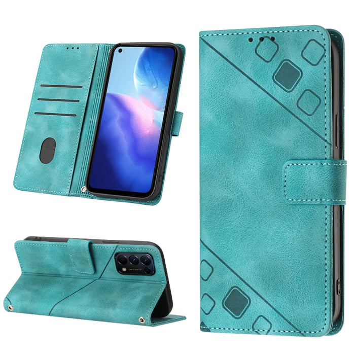 Estuche para teléfono de cuero en relieve con tacto de piel, For Realme 6, For Realme 6 Pro, For OPPO Reno5 A, For OPPO Reno9 Pro+, For OPPO Reno4, For OPPO Reno5 4G / Reno5 5G, For OPPO Reno6 4G, For OPPO Reno8 T 5G/A1 Pro 5G Global                   ...