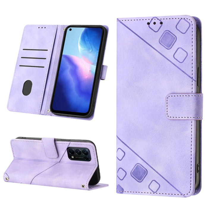Estuche para teléfono de cuero en relieve con tacto de piel, For Realme 6, For Realme 6 Pro, For OPPO Reno5 A, For OPPO Reno9 Pro+, For OPPO Reno4, For OPPO Reno5 4G / Reno5 5G, For OPPO Reno6 4G, For OPPO Reno8 T 5G/A1 Pro 5G Global                   ...