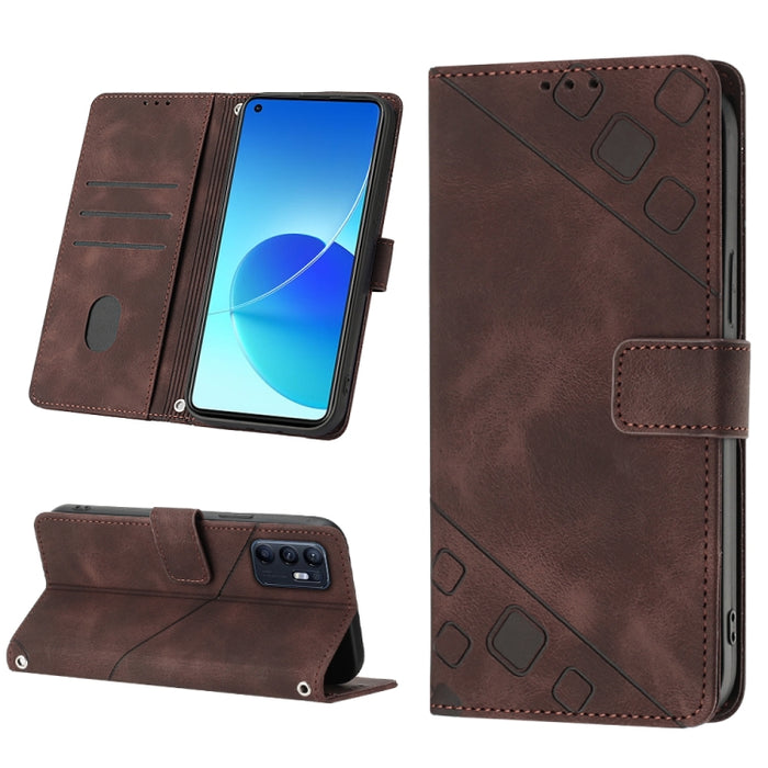 Estuche para teléfono de cuero en relieve con tacto de piel, For Realme 6, For Realme 6 Pro, For OPPO Reno5 A, For OPPO Reno9 Pro+, For OPPO Reno4, For OPPO Reno5 4G / Reno5 5G, For OPPO Reno6 4G, For OPPO Reno8 T 5G/A1 Pro 5G Global                   ...