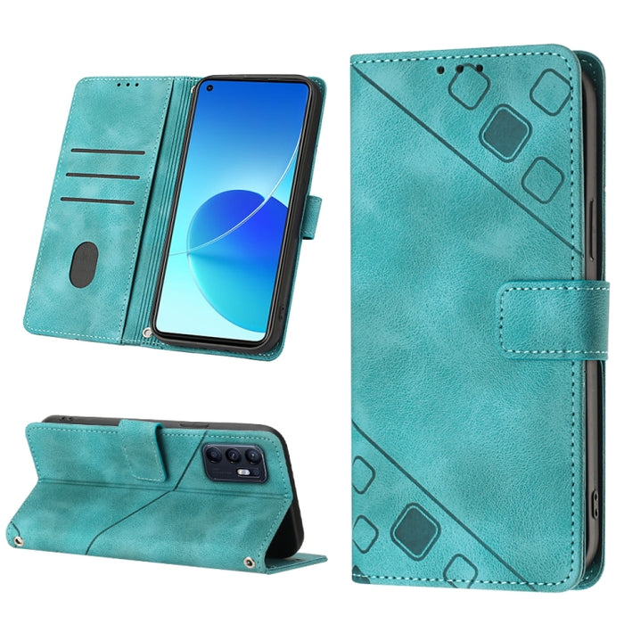 Estuche para teléfono de cuero en relieve con tacto de piel, For Realme 6, For Realme 6 Pro, For OPPO Reno5 A, For OPPO Reno9 Pro+, For OPPO Reno4, For OPPO Reno5 4G / Reno5 5G, For OPPO Reno6 4G, For OPPO Reno8 T 5G/A1 Pro 5G Global                   ...
