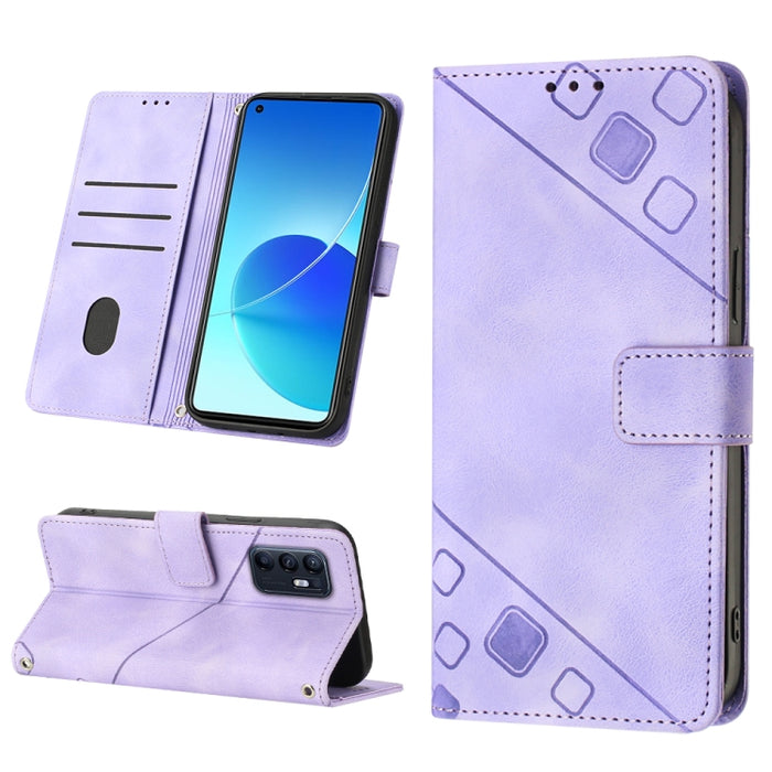 Estuche para teléfono de cuero en relieve con tacto de piel, For Realme 6, For Realme 6 Pro, For OPPO Reno5 A, For OPPO Reno9 Pro+, For OPPO Reno4, For OPPO Reno5 4G / Reno5 5G, For OPPO Reno6 4G, For OPPO Reno8 T 5G/A1 Pro 5G Global                   ...