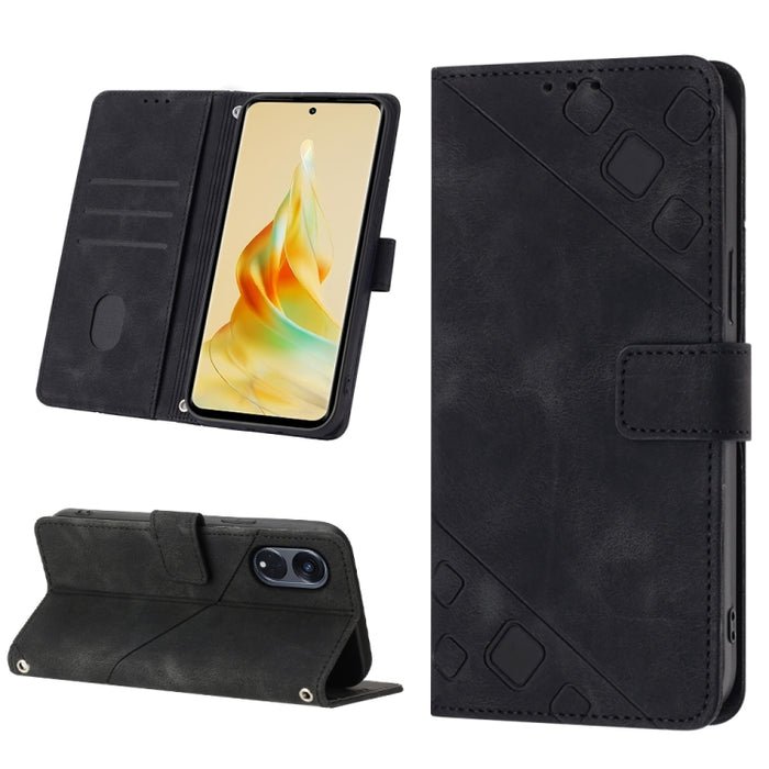 Estuche para teléfono de cuero en relieve con tacto de piel, For Realme 6, For Realme 6 Pro, For OPPO Reno5 A, For OPPO Reno9 Pro+, For OPPO Reno4, For OPPO Reno5 4G / Reno5 5G, For OPPO Reno6 4G, For OPPO Reno8 T 5G/A1 Pro 5G Global                   ...