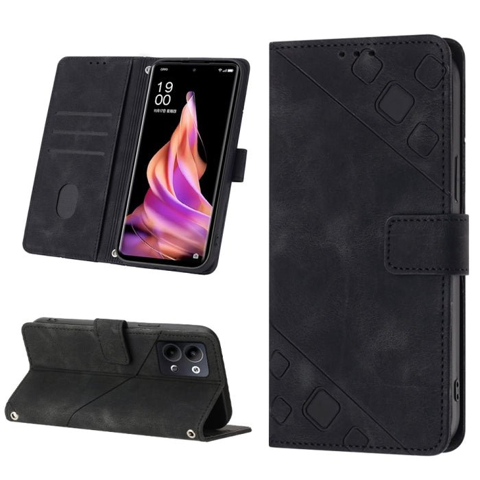 Estuche para teléfono de cuero en relieve con tacto de piel, For Realme 6, For Realme 6 Pro, For OPPO Reno5 A, For OPPO Reno9 Pro+, For OPPO Reno4, For OPPO Reno5 4G / Reno5 5G, For OPPO Reno6 4G, For OPPO Reno8 T 5G/A1 Pro 5G Global                   ...