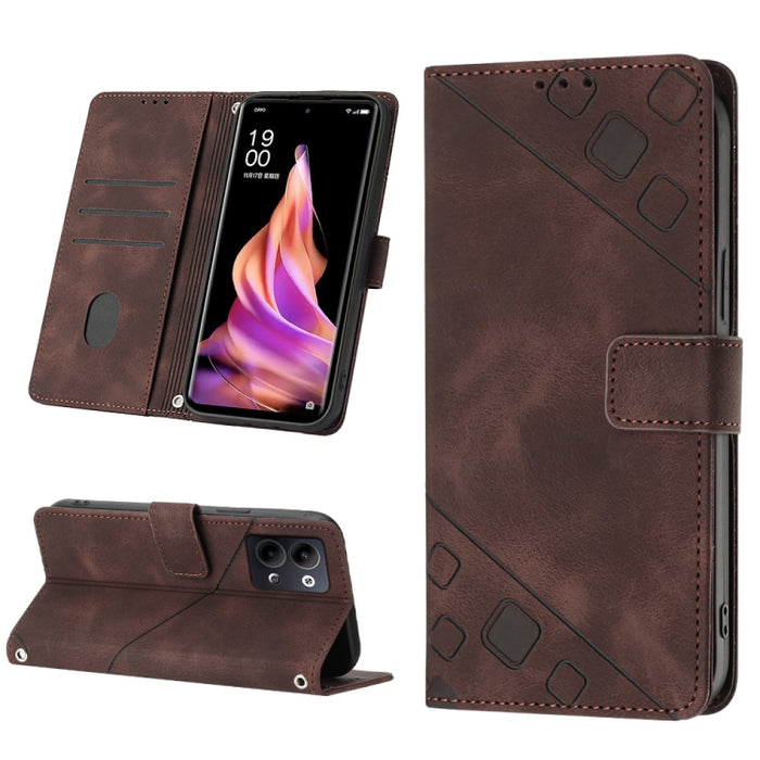 Estuche para teléfono de cuero en relieve con tacto de piel, For Realme 6, For Realme 6 Pro, For OPPO Reno5 A, For OPPO Reno9 Pro+, For OPPO Reno4, For OPPO Reno5 4G / Reno5 5G, For OPPO Reno6 4G, For OPPO Reno8 T 5G/A1 Pro 5G Global                   ...
