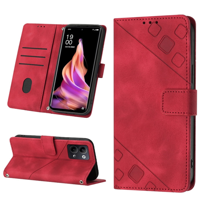 Estuche para teléfono de cuero en relieve con tacto de piel, For Realme 6, For Realme 6 Pro, For OPPO Reno5 A, For OPPO Reno9 Pro+, For OPPO Reno4, For OPPO Reno5 4G / Reno5 5G, For OPPO Reno6 4G, For OPPO Reno8 T 5G/A1 Pro 5G Global                   ...