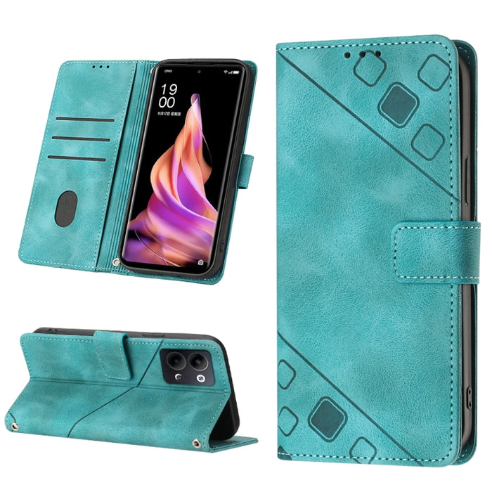Estuche para teléfono de cuero en relieve con tacto de piel, For Realme 6, For Realme 6 Pro, For OPPO Reno5 A, For OPPO Reno9 Pro+, For OPPO Reno4, For OPPO Reno5 4G / Reno5 5G, For OPPO Reno6 4G, For OPPO Reno8 T 5G/A1 Pro 5G Global                   ...